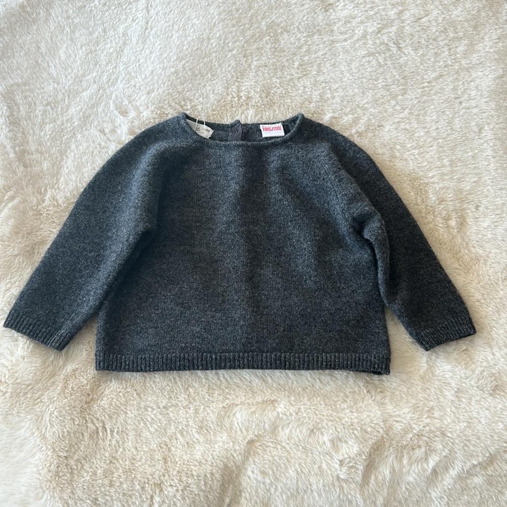 Zara 100% Cashmere Sweater Charcoal Grey